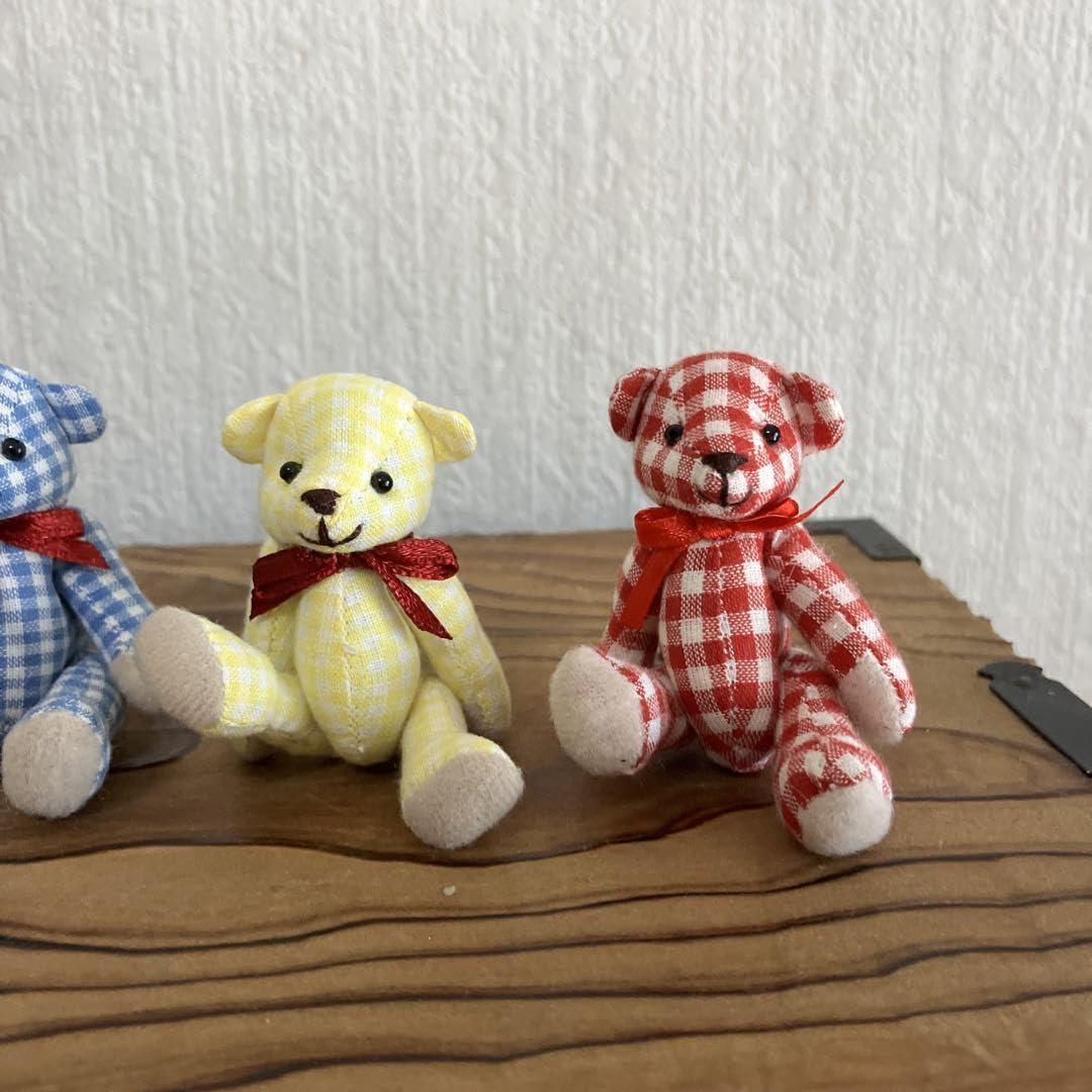 Amazon.co.jp: チェック柄 ぬいぐるみ テディベア クマ キーホルダー