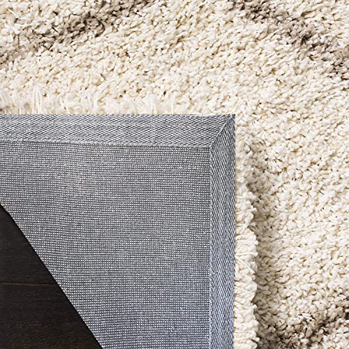 Image of Super Ultra Modern Soft Shaggy Handcrafted Anti-Skid Silk Touch Carpet, Size 12x15 Feet, Color Ivory Zigzag