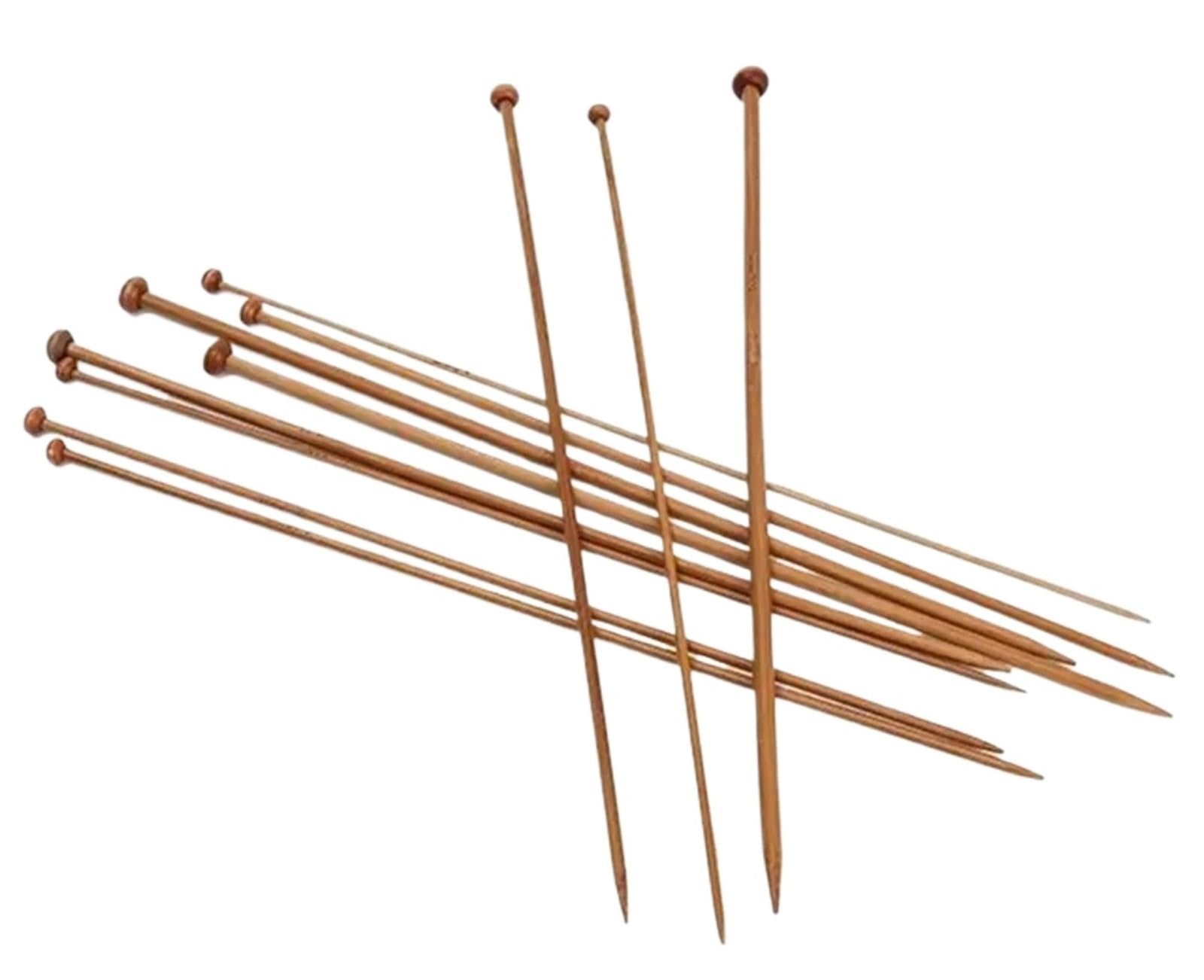 Bamboo Knitting Needles 12pcs Bamboo Crochet Hooks for Beginner, Handcrafted Knitting Needle(7.0MM)