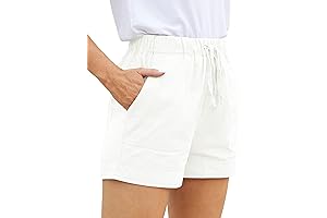 Women's White Linen Shorts
