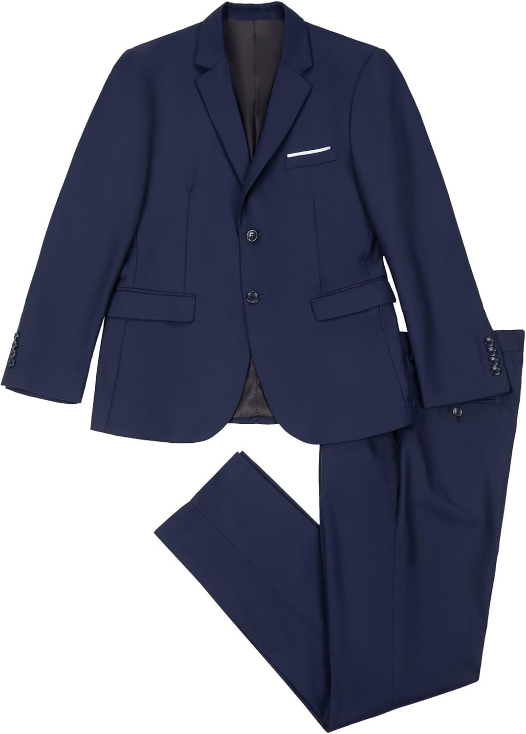 Men's Slim Fit 2 Piece Suit, Two Button Solid Suit Jacket Pants Set, Wedding Prom Suit - Image 5