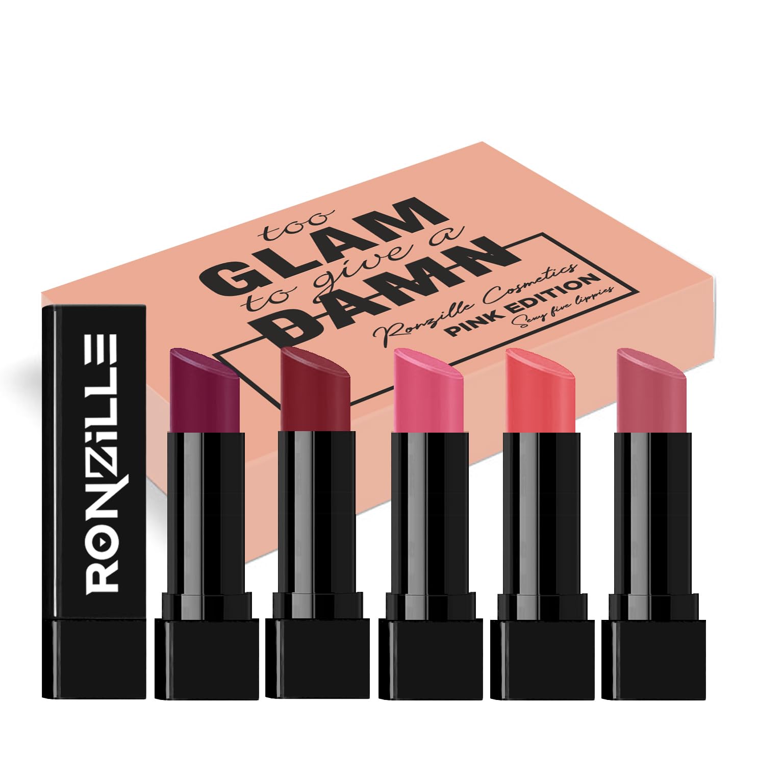 RONZILLE Long Stay Matte Lipstick Combo Set of 5 (Pink Edition)