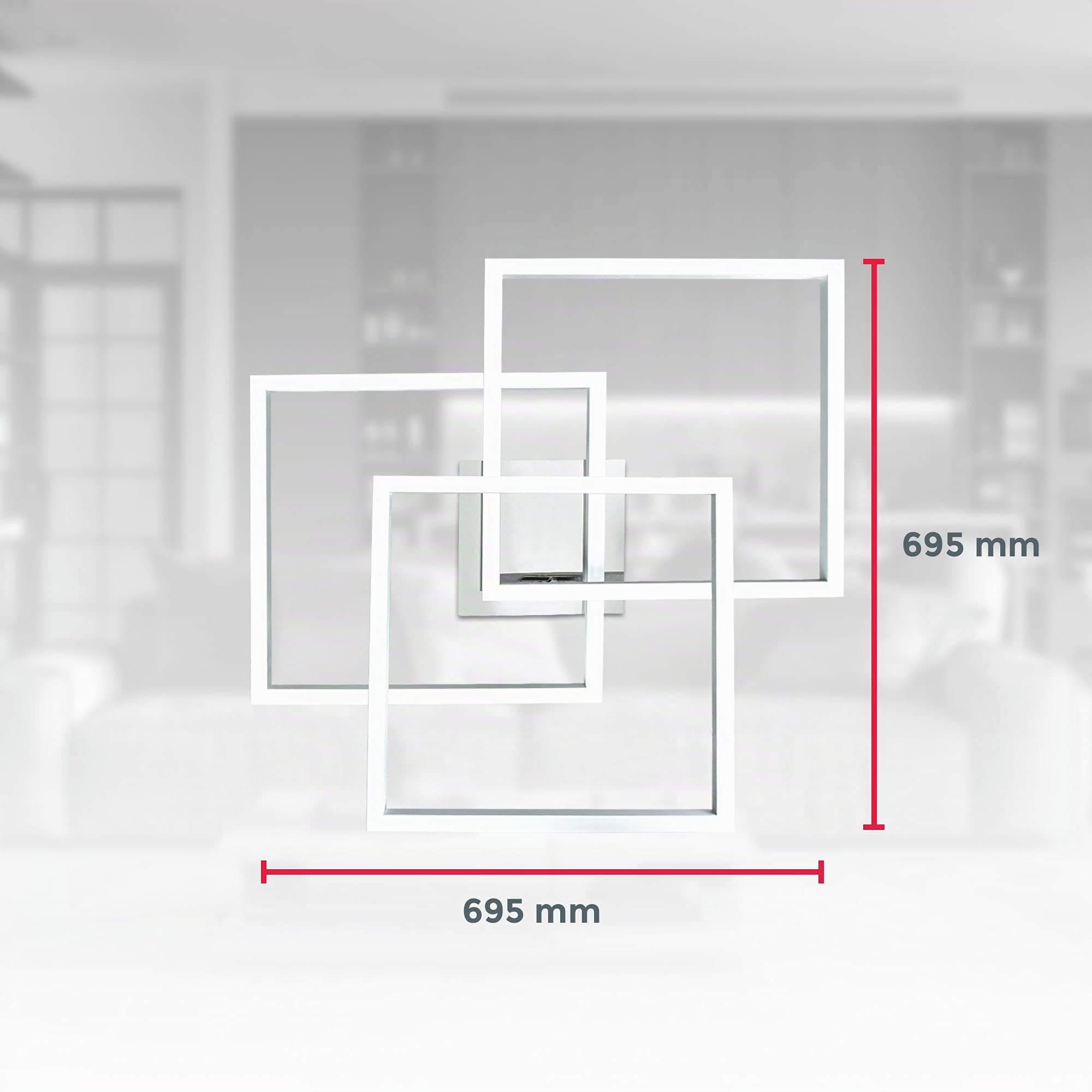B.K.Licht Lámpara de techo LED WiFi inteligente I App y mando a distancia I regulable I CCT I RGB I control por voz I compatible con iOS y Android
