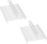 Vista 19 de Paquete de 20 perchas para faldas con clips ajustables antióxido para pantalones, faldas, perchas para ropa, azul claro