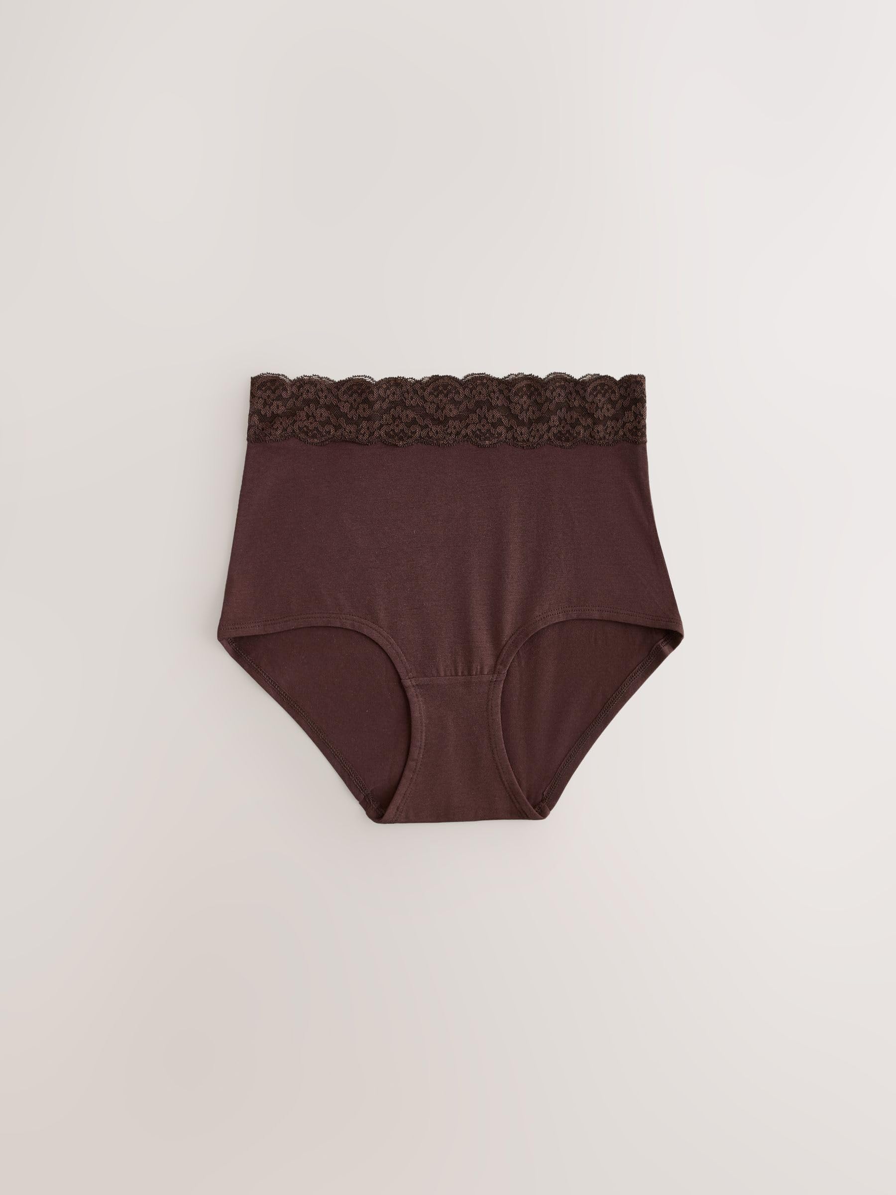 NEXT Mujeres Pack de 7 Braguitas Anchas de Encaje y algodón Berry Pink 42