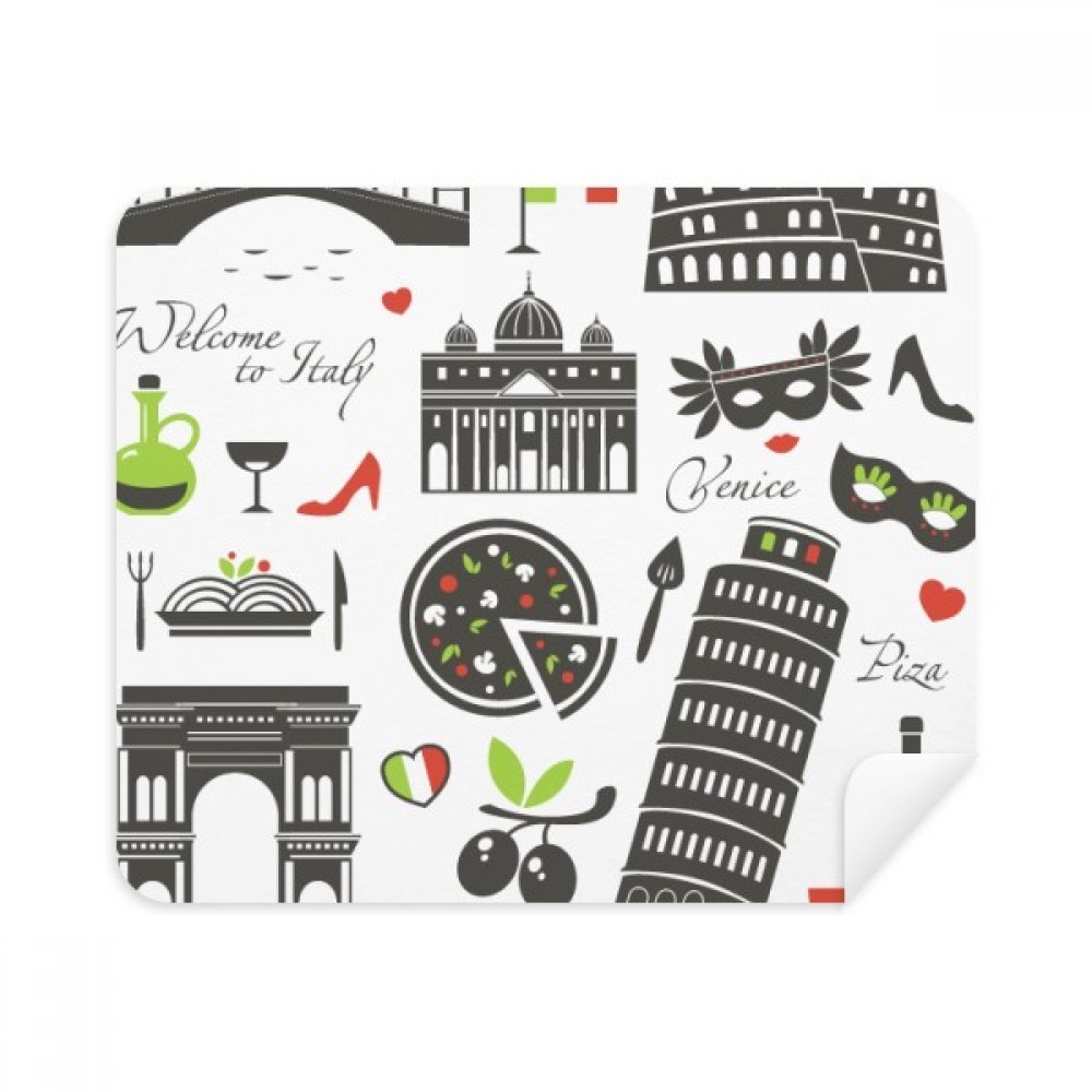 Italy The Leaning Tower of Pisa Roman Theater Cleaning Cloth Screen Cleaner 2pcs Suede Fabric