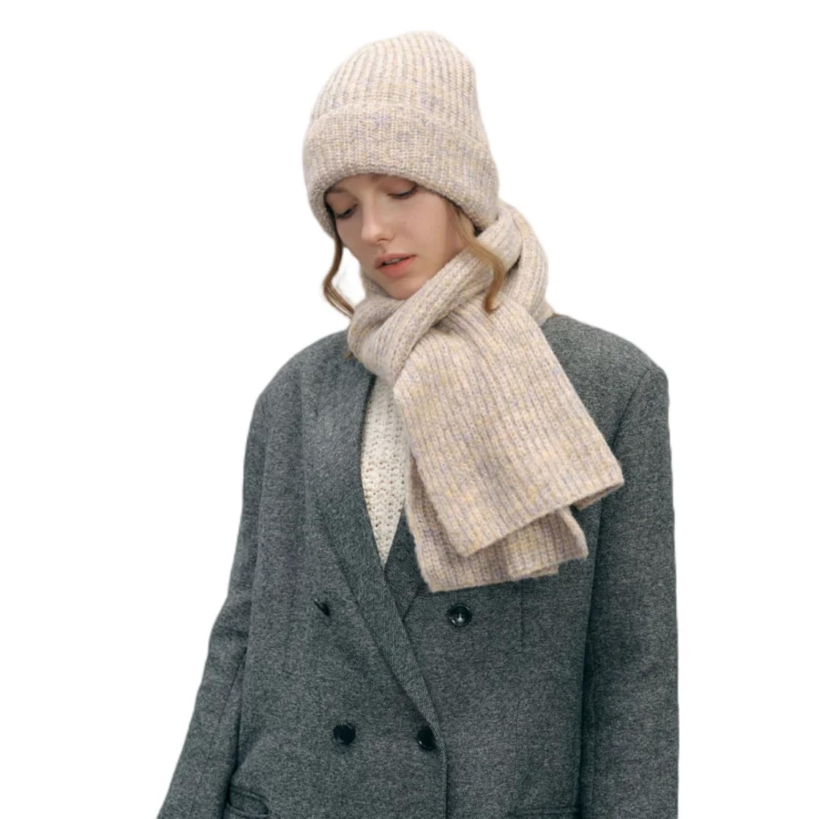 Czapki Czapki Skullies Czapki Beanie 2-częściowy Zestaw Szalik Kobiety Mężczyźni Moda Gruba Ciepła Czapka Narciarska Czapka Z Daszkiem