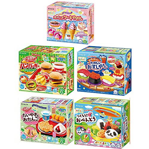 Assortment of 5 Kracie Popin Cookin & Happy Kitchen kits 5 packs of Japanese DIY Candy.