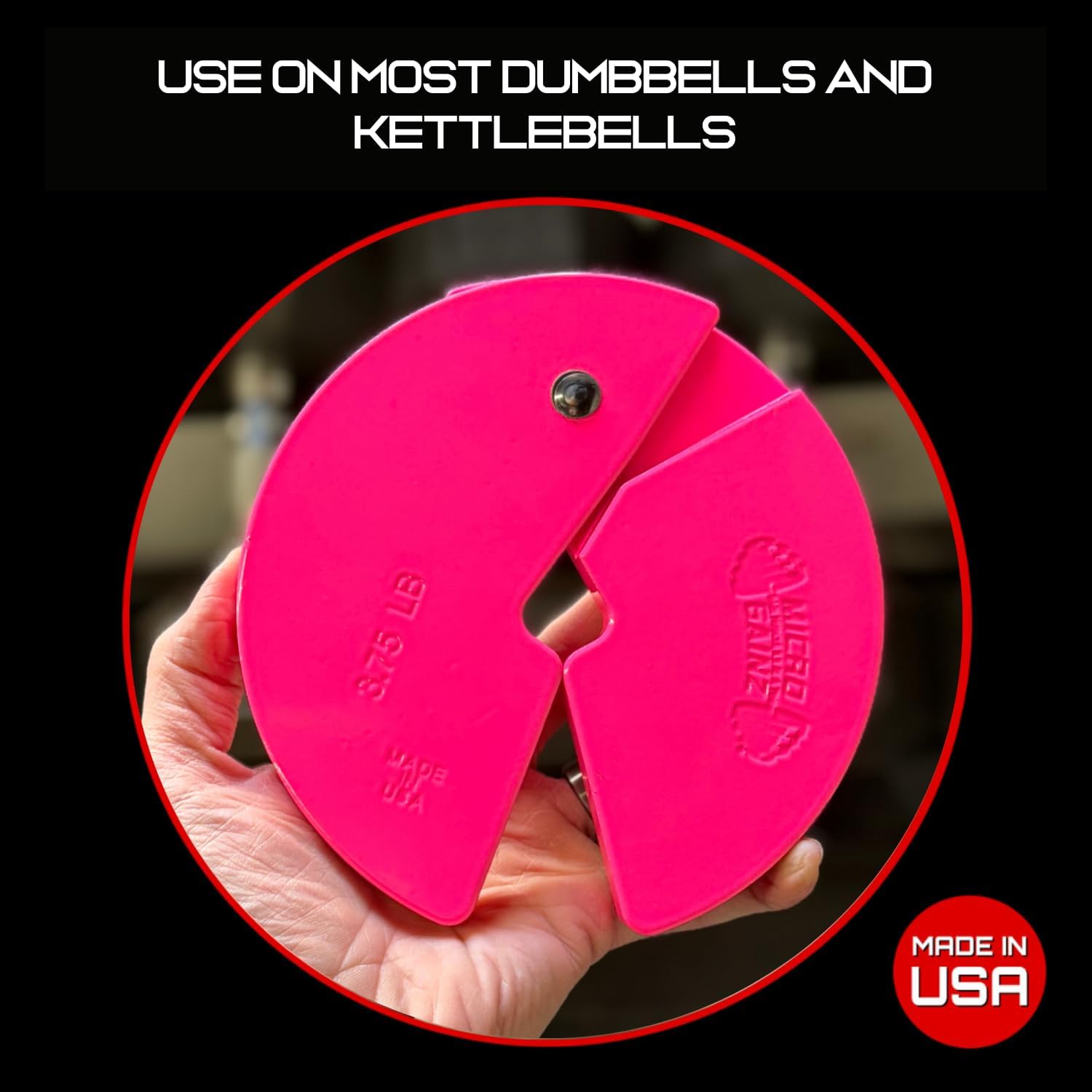 Micro Gainz Dumbbell Fractional 3.75 lb Weight Plate, Ideal for Micro Loading, (Choose Color) 2 Piece Fractional Weight Plates, Designed for Dumbbell Training, Made In USA