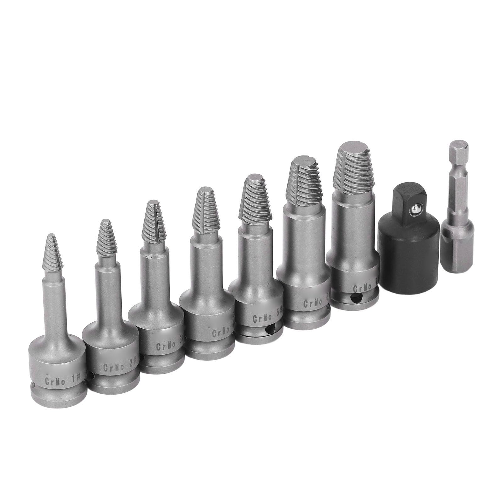 Juego de extractores de Tornillos de 9 Piezas de 3/8" con Cabeza Hexagonal, fácil de extraer, para extraer Pernos Rotos, oxidados y espárragos.