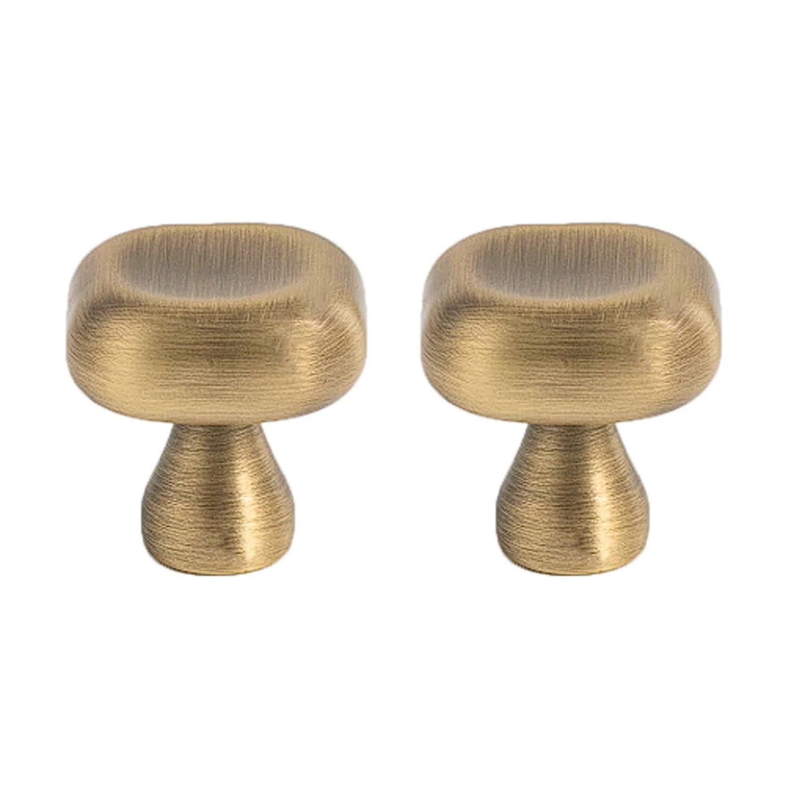 Chenhoju Bronze Antique Square Brass Cabinet Knobs Single Hole, Rounded Edge Design For Drawers And Wardrobes Cabinet Pulls