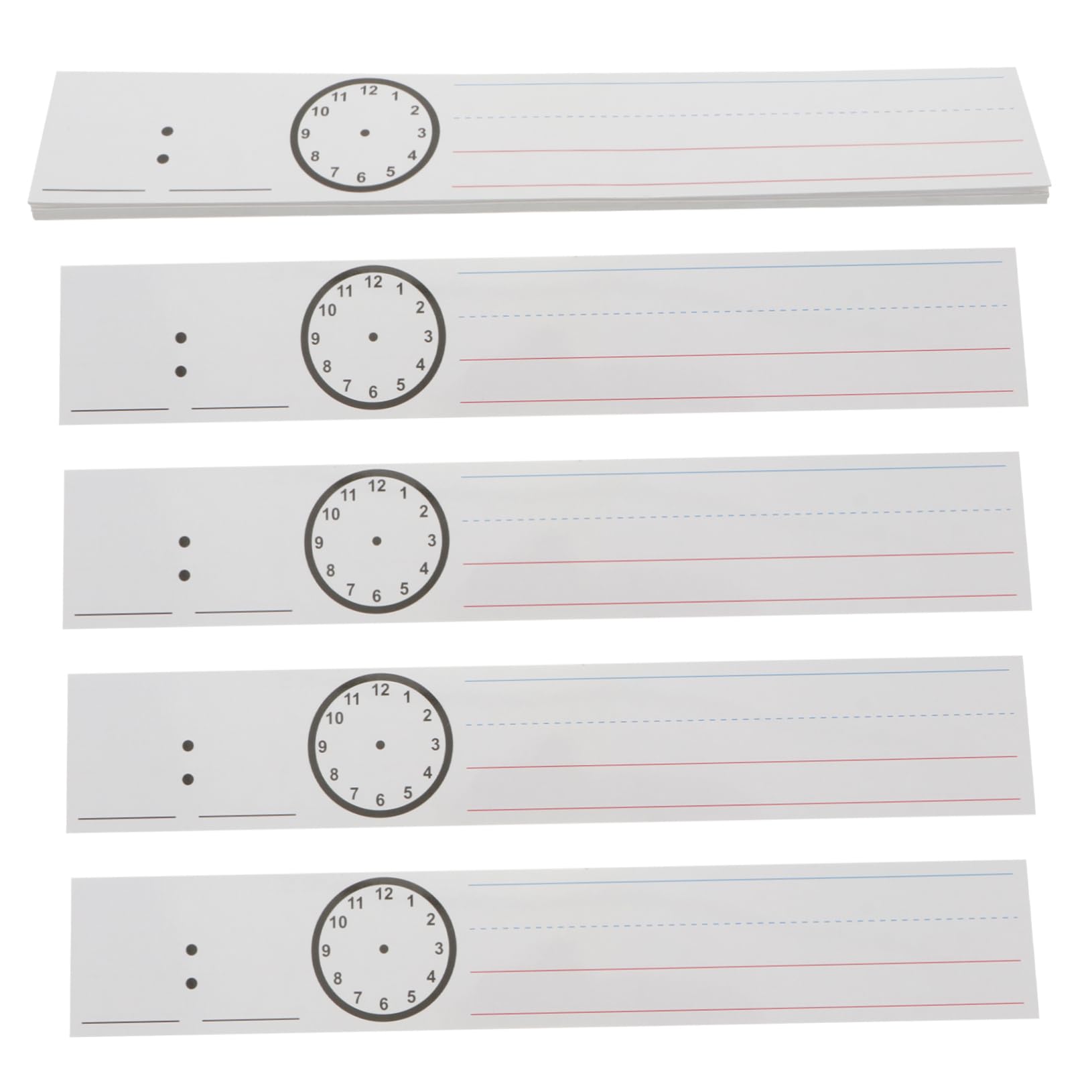 VOSAREA Erasable Card Set 20 Pcs Sentence Strips Complete Writing Lines Dotted Lines Extra Small Write Down Stretch Position White