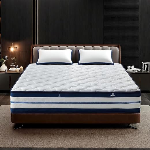 Materasso Matrimoniale 140x200 cm, Ibrido Materassi Schiuma di Memoria e Molle Insacchettate, Media Rigidità, Ortopedico e Ergonomico, Ipoallergenico e Traspirante, Certificato OEKO-TEX, Alto 25cm