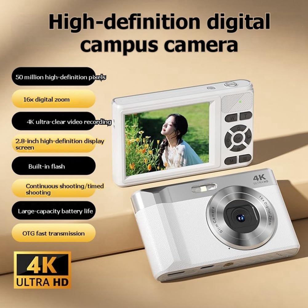 Aparat cyfrowy 4K HD 1080P 50MP autofokus vlogowanie kamera 2,8-calowy ekran IPS 16-krotny zoom kamera wideo