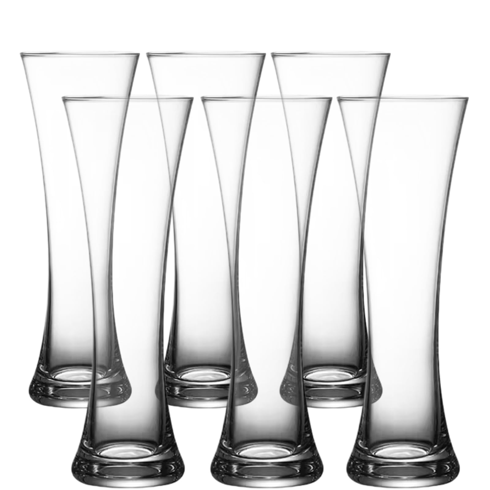 Sanduhr-Highball-Gläser, 326 ml, kristallklares, hohes Cocktailglas, 6 Stück, schlanke Taille, Longdrink-Glasbecher für Eiskaffee, Früchtetee, Saft, Cocktails, Bar und Heimgebrauch