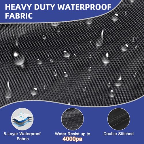 Zenicham 600D Jet Ski Cover - Trailerable Seadoo Cover, Waterproof Jetski Cover, PWC Cover Fits Seadoo, Yamaha, Jet Ski Watercraft Cover Fits from 96\"-102\" (1 seat), Gray & Black
