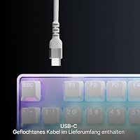 Herná klávesnica SteelSeries APEX PRO TKL biela Gen-3 – analógové magnetické spínače OmniPoint 3.0, Quickset Auto Presets, OLED, RGB, USB-C, nemecké rozloženie QWERTZ 8