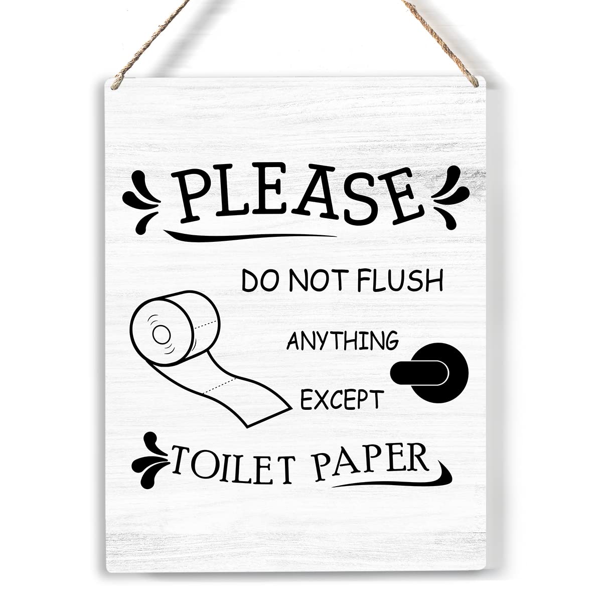 Photo 1 of Please Do Not Flush Wood Sign Bathroom Wooden Signs Rustic Hanging Plaque Home Wall Art 8" x 10" Sign Wall Decor for Home Bathroom