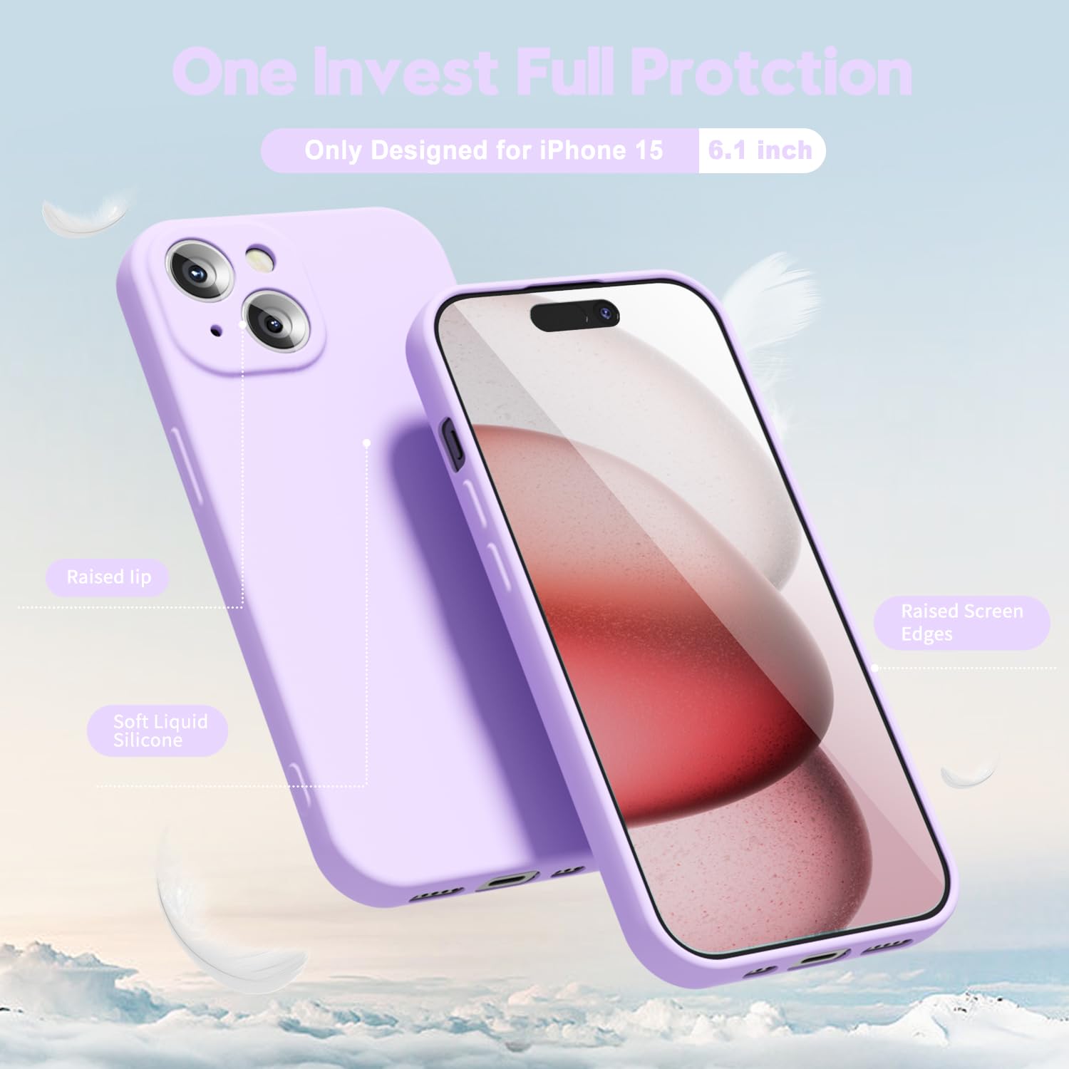 oakxco for iPhone 16 Pro Max Case Liquid Silicone, Soft Rubber Gel Elegant Aesthetic Basic Simple Cover, Cute Thin Slim TPU Matte Solid Color Plain Smooth Case for Women Girl, Light Pink — view 1227