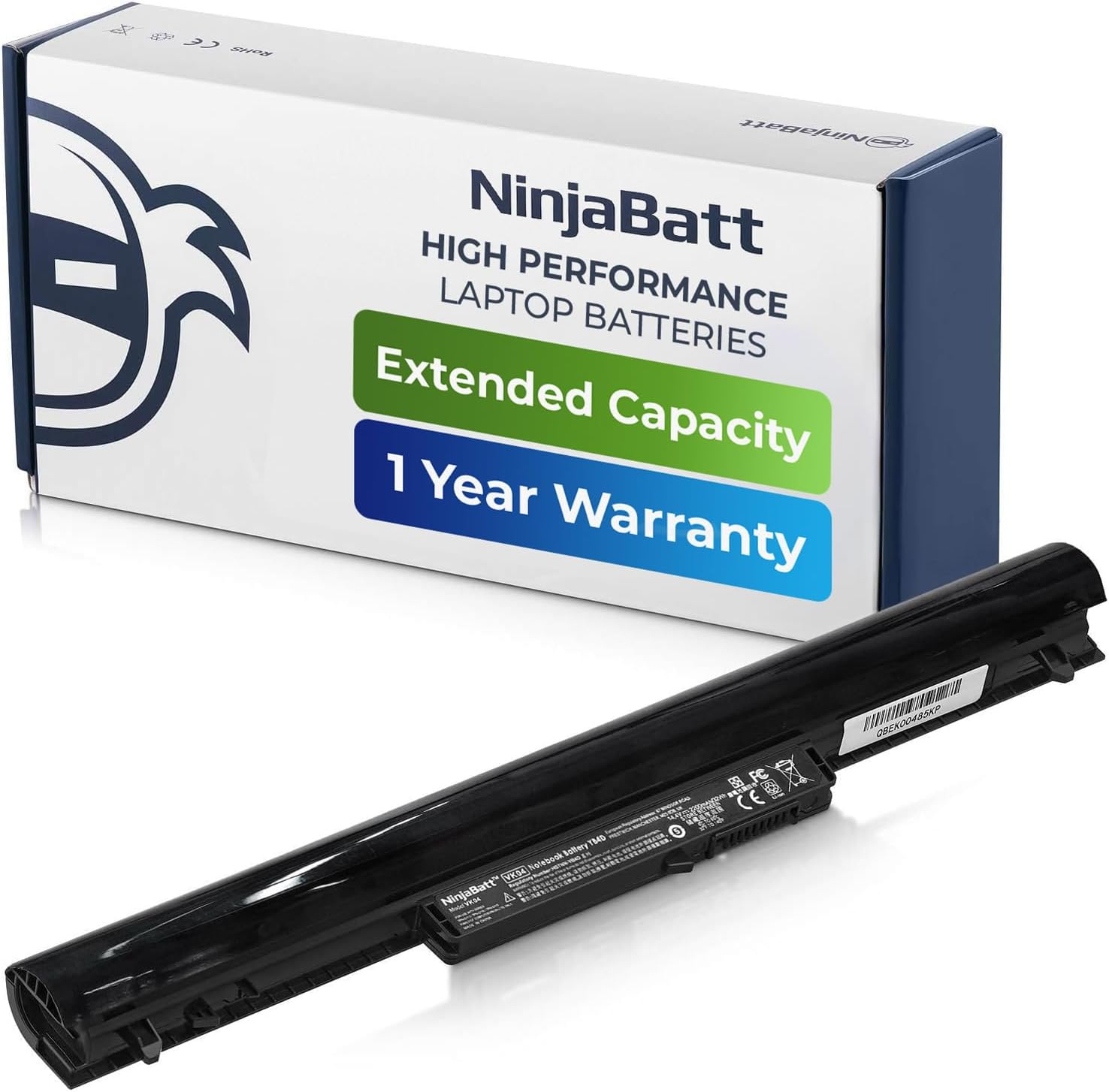 NinjaBatt Battery for HP 695192-001 VK04 15-B142DX 14-B109WM HSTNN-YB4D 15-B129WM 694864-851 14-C050NR 15-B119WM 14-B120DX 15-B123CL 14-B015DX 14-B019US High Performance [4 Cells/2200mAh/32Wh]