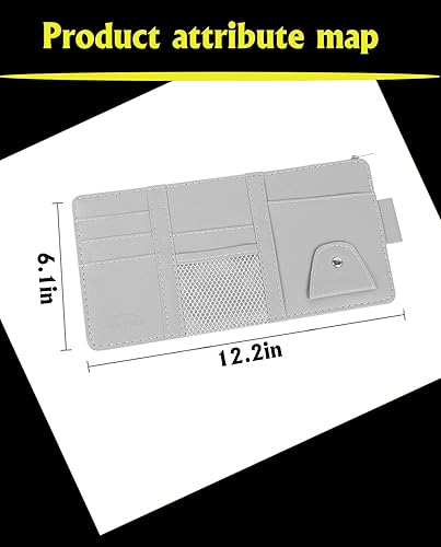 Miniatura 9 de Logctee Organizador de visera solar para automóvil, organizador multifuncional de cuero para lentes de sol, soporte para lentes de sol con