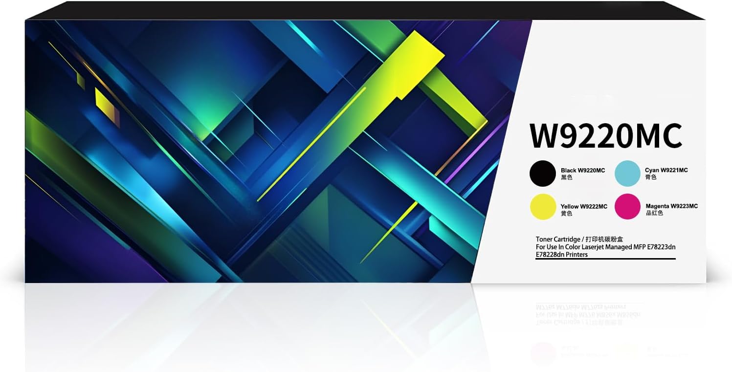 W9220MC W9221MC W9222MC W9223MC High Capacity Remanufactured Toner Cartridge Replacement for HP Color LaserJet Managed MFP E78228dn E78228dn Printer (4 Pack 1BK/1C/1M/1Y)