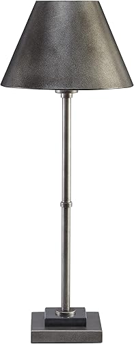 Signature Design by Ashley Belldunn - Lámpara de mesa moderna de 26.38 pulgadas, color plateado metálico