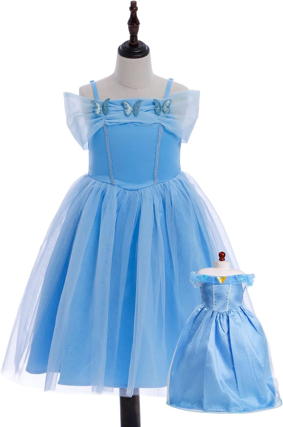 Girls And Doll Matching Cindrella Princess-Dress Costumes - Cinderella Princess Girl Dress up with Matching 18 Inch Doll Dress (Cindrella, 3-4T/39.3")