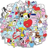 Waterproof and sun protection: the BT21 sticker is made of waterproof PVC material. Improved a new waterproof layer, waterproof, sun and scratch resistant and makes the decoration more durable and beautiful. Reusable: the sticker is equipped with a n...
