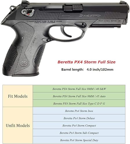 Miniatura 2 de Beretta PX4 Storm Holsters, funda OWB para Beretta PX4 Storm de 4 pulgadas, tamaño completo, liberación de dedo índice  inclinación ajustable