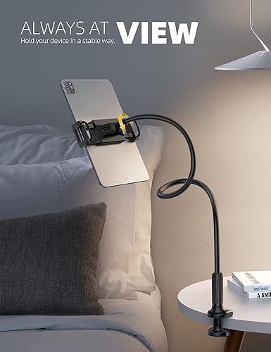 Miniatura 3 de Lamicall Soporte de soporte de tableta de cuello de cisne para cama, abrazadera flexible de brazo de tableta para cama compatible con Pad Mini 7.9