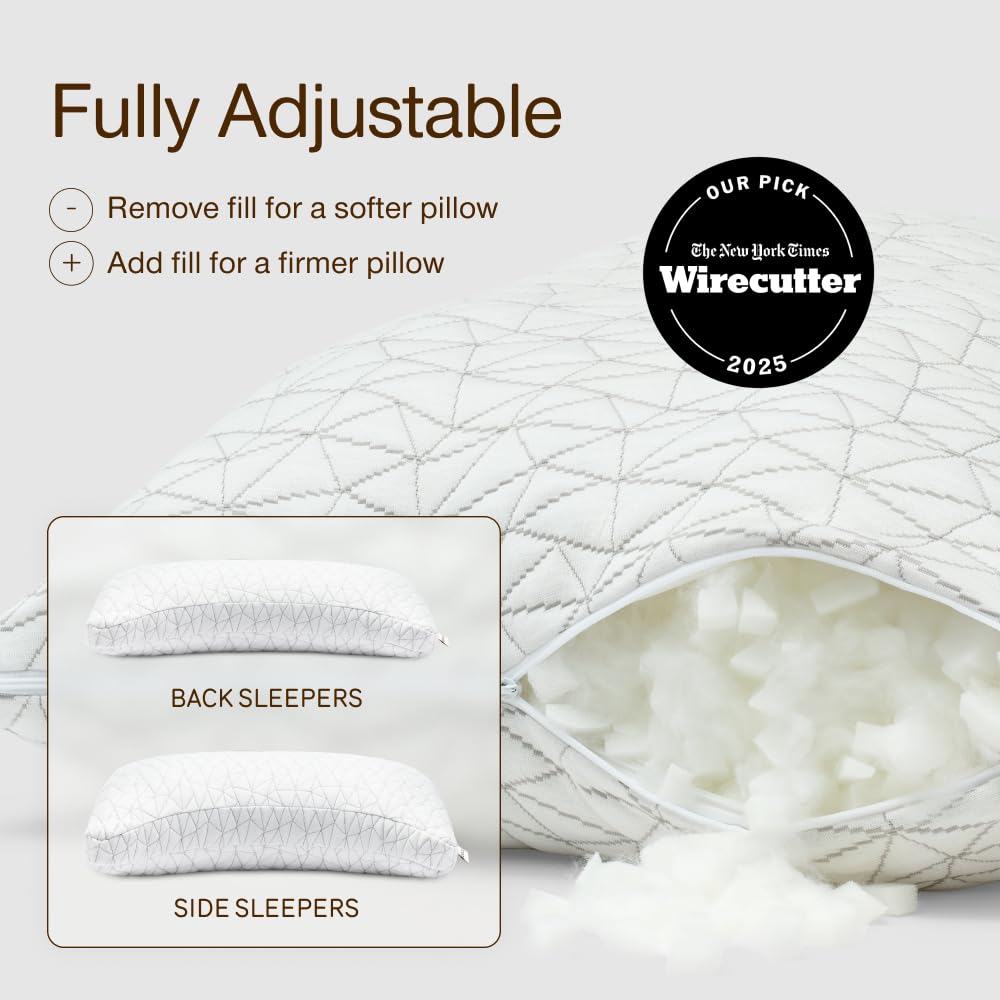 Coop Home Goods Original Crescent Adjustable Pillow Queen Bed Pillows for Shoulder Neck & Head Support Crescent Foam Pillows - Medium Firm for Back & Side Sleeper CertiPUR-USGREENGUARD Gold product thumbnail 3