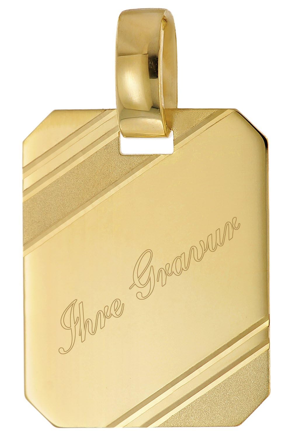 trendor Herren Anhänger mit Gravur Gold 585/14 Karat 18x14 mm 51794