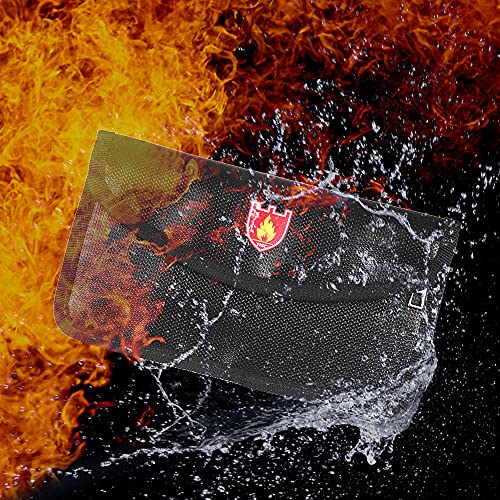 Aibesy Vuurvaste documententas, hittebestendig, siliconen, waterdicht, cash bags met klittenbandsluiting, voor… - Image 8