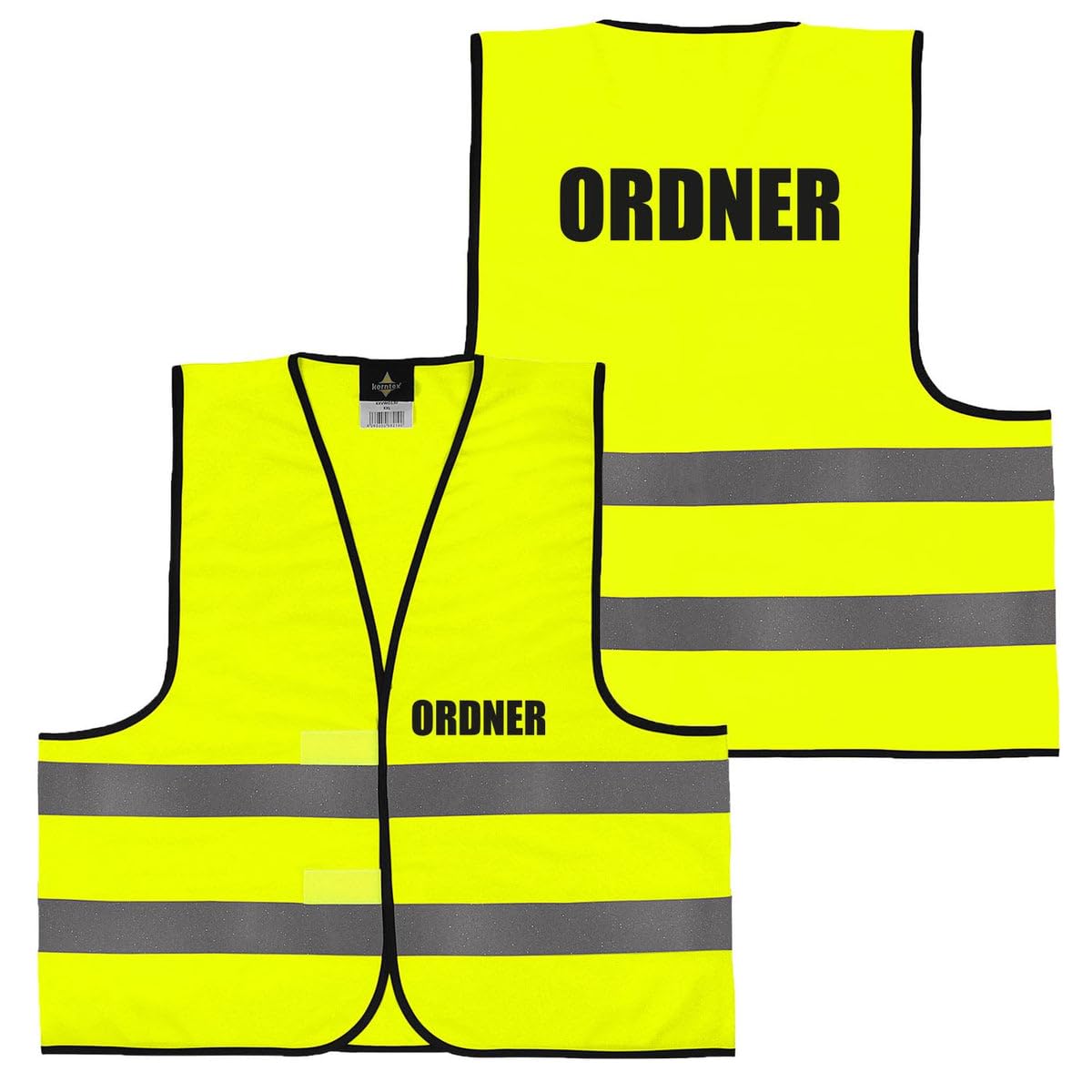 Ordner Warnweste mit Aufdruck – Sicherheitsweste 5er oder 10er Set – Rücken- & Frontdruck möglich – Warnschutzweste in Gelb oder Orange – Größen XS bis 6XL – Ideal für Veranstaltungen & Security