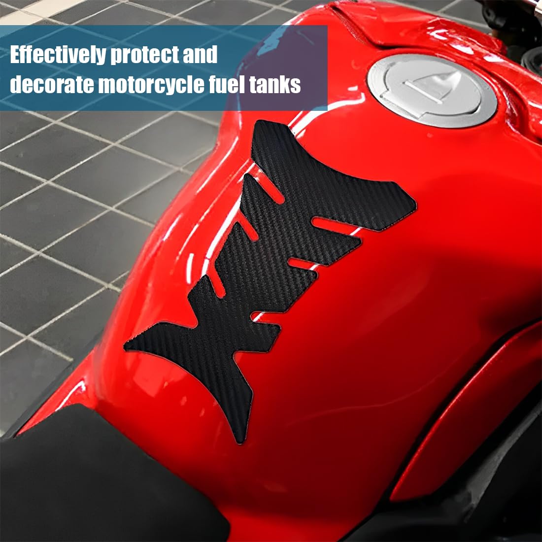 Paraserbatoio Moto Adesivo - 2 Pezzi Tank Pad 20.5x14 Cm, Protezione Da Graffi E Usura Per Serbatoio Carburante - Foto 5