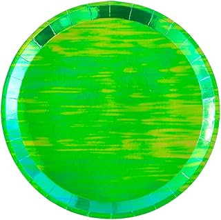 Jollity & Co Party Supplies | Posh, Emerald City Round Dinner Plates | Great For Jungle Themed Party, Christmas Party, Hawaiian Party, St. Patricks Day, And Birthday Decorations | Paper, 8 Pack