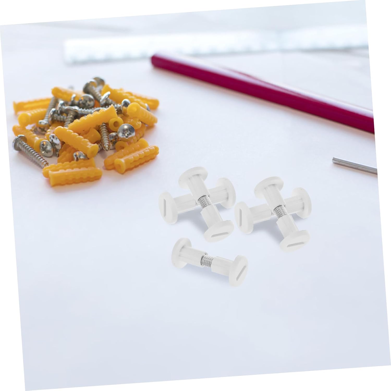 Wood Panel Splicing Fasteners 50pcs Hardware Set Furniture Connector Bolts for Bed Joint Fastener