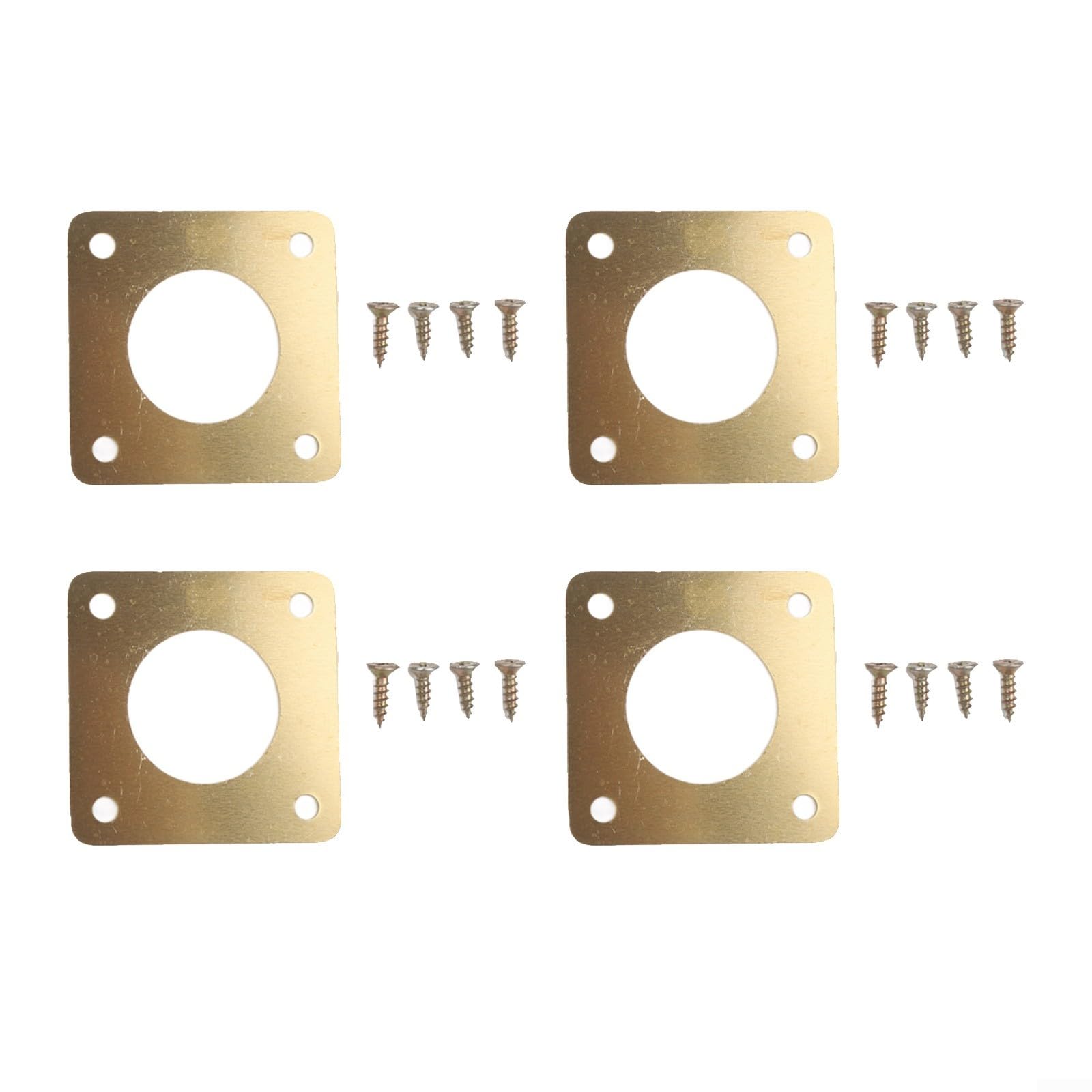 Metal Birdhouse Entrance Guard 4 Pack, Rust Resistant Protector Plate for Birds, Reinforced Hole Safety Device, Golden Finish Barrier for Nest Box, Includes Screws(11/8Inch)