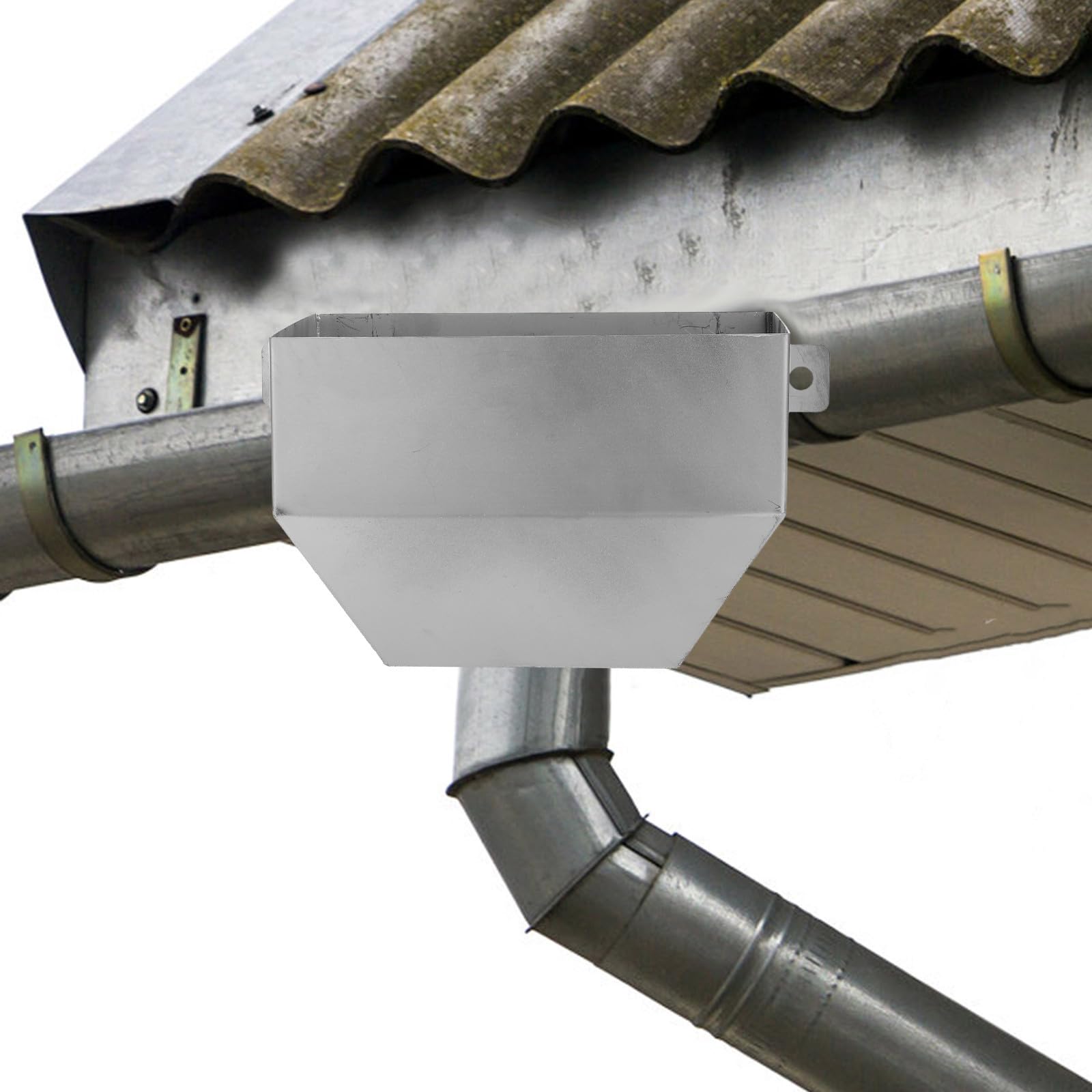 TEHAUX Conector de bajante, bajante de canaleta para techo de acero inoxidable, mantenimiento fácil, mejora de desagüe de techo, compatible con tuberías de hierro fundido y PVC