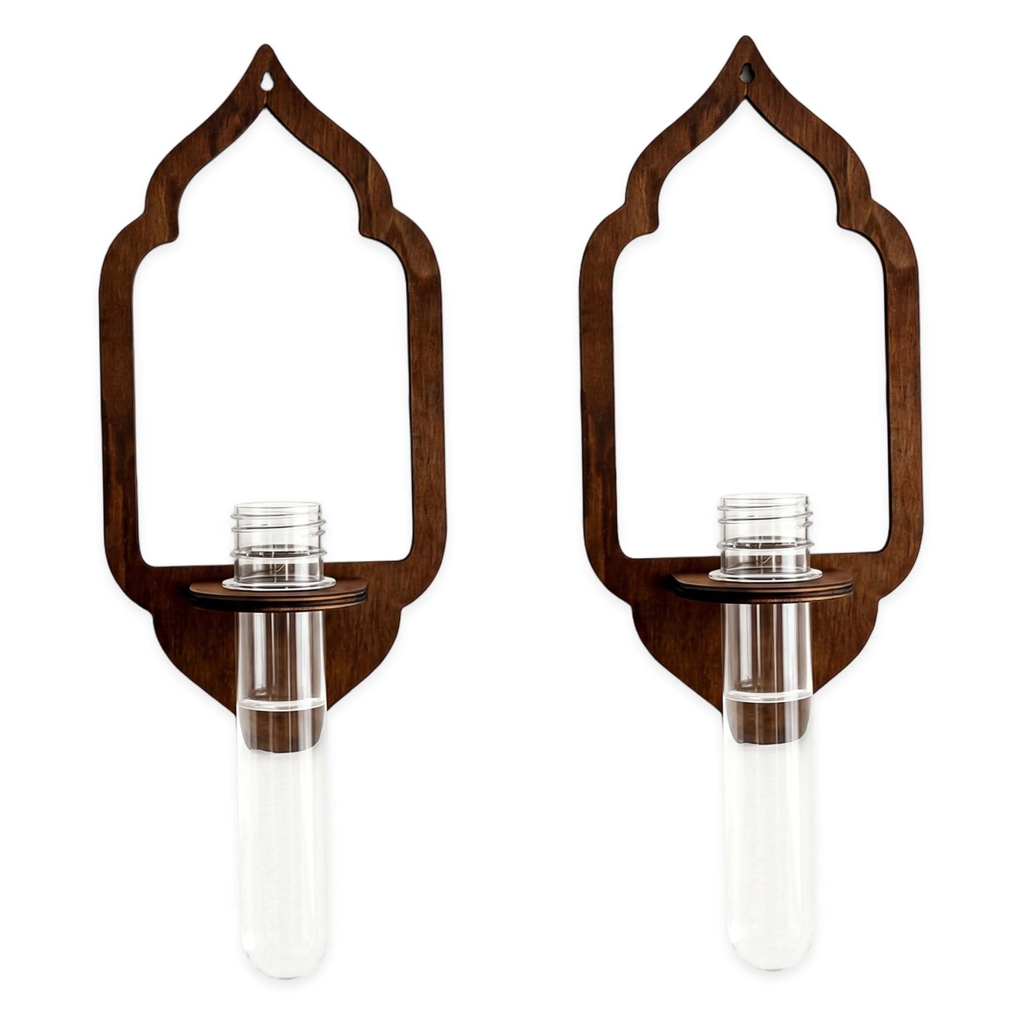 Bemonew 2PCS Propagation Wall Hanging, Plastic Plant Terrarium With Wooden Stand, Lantern-shaped Propagation Vases, Hydroponic Planter For Home Bedroom Decor