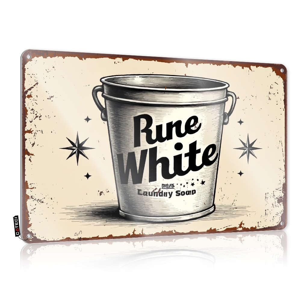Tinplate Sign Vintage Western Wall Mount Rust-proof & Homeschool Math Decor Tin - Rune White Laundry Soap For Rustic Cabin | Customized Signs(30X40CM)