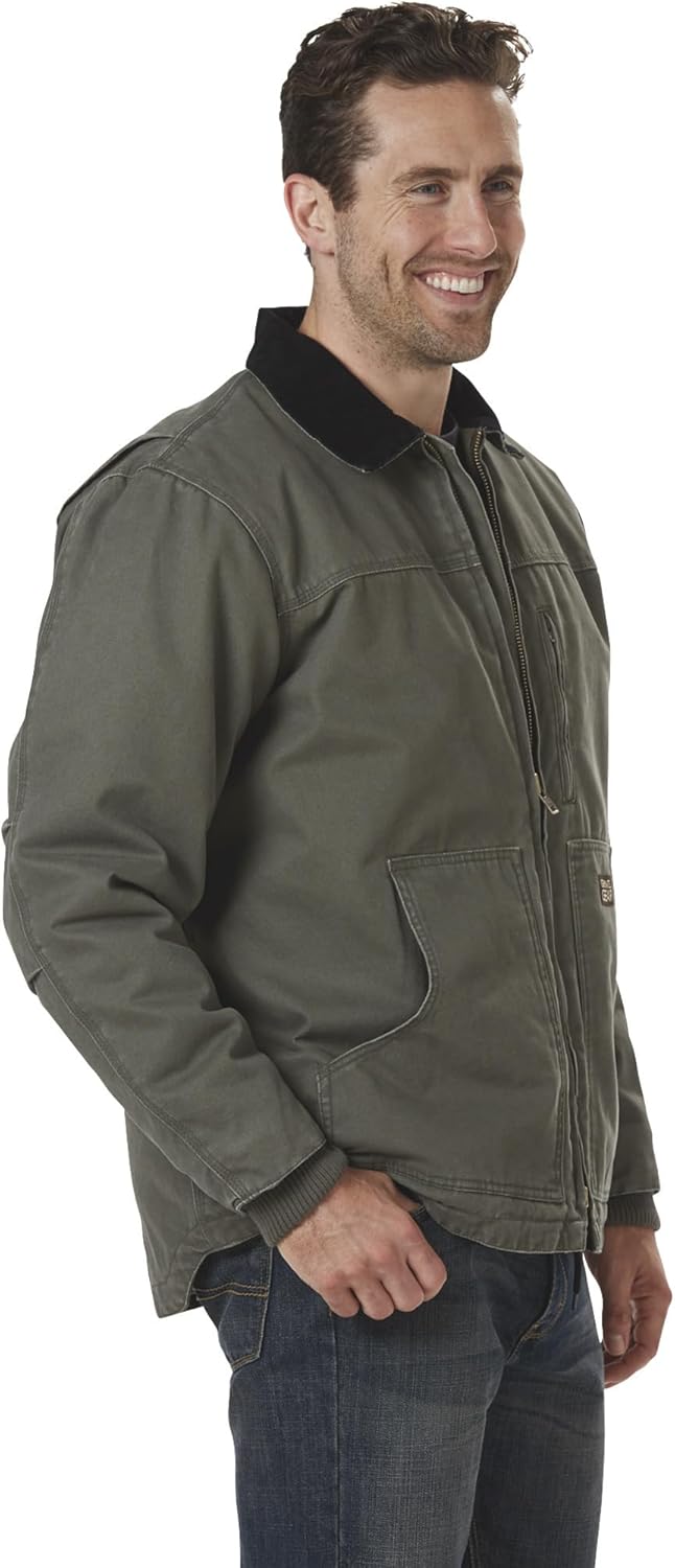 Gravel Gear Men's Washed Duck Chore Coat - Moss, Large
