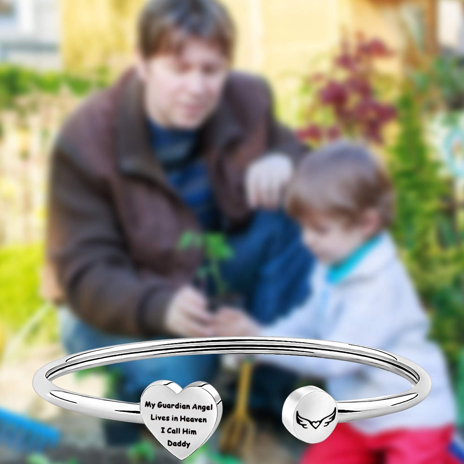 LQRI Loss of Parents Sympathy Gift My My Guardian Angel Lives in Heaven I Call Her/Him Mommy/Daddy Bracelet In Memory of Mother Father - Image 6