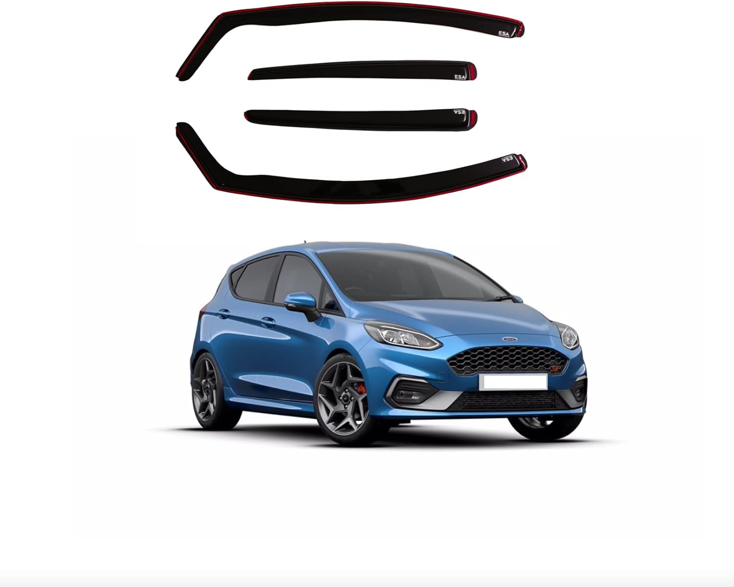 London Auto Style WindSunRain Deflector Compatible with FORD FIESTA