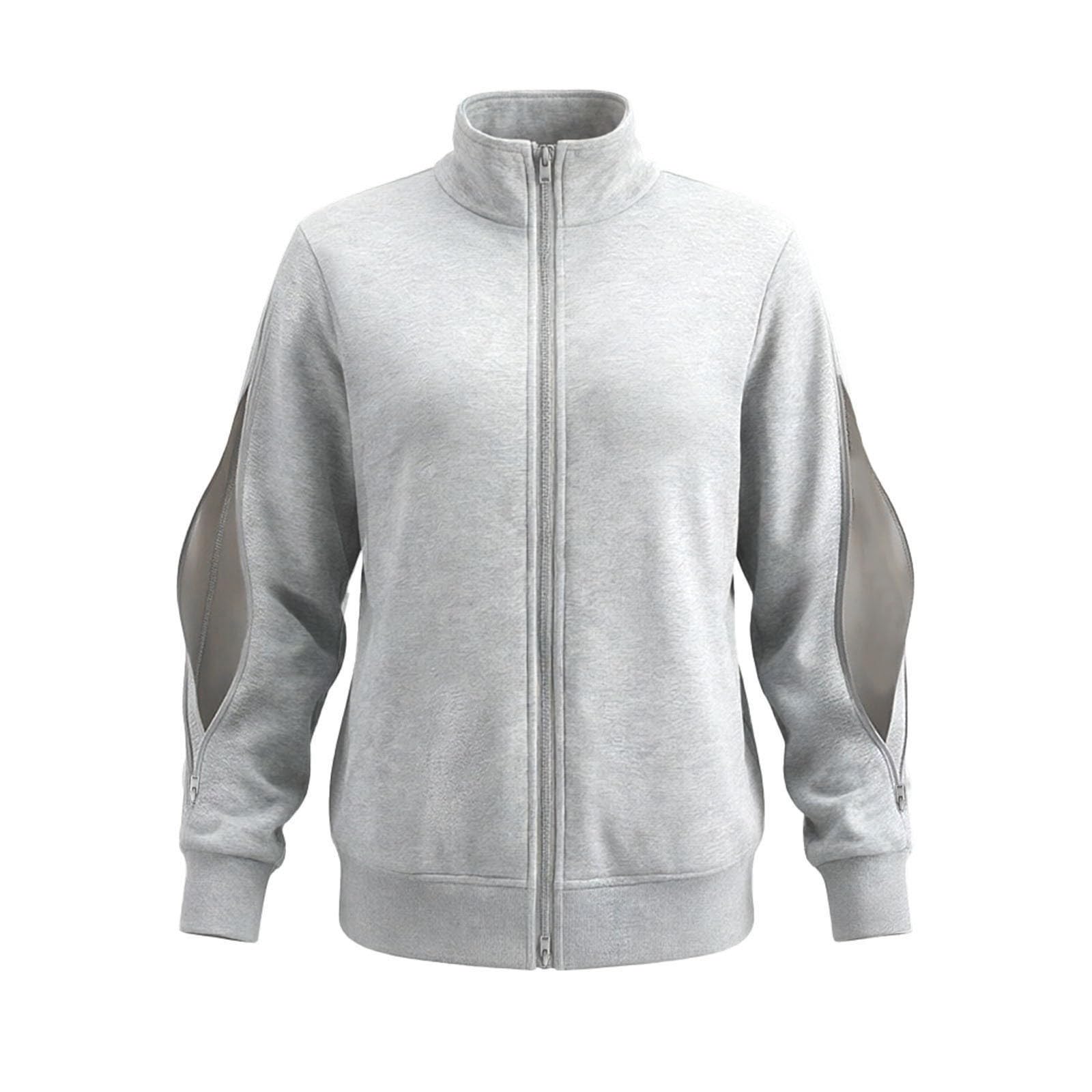 RetroPulse Plus Size Sweatshirt mit Reißverschluss – Lässiger Fleece-Hoodie mit Frontreißverschluss Taschen – Athleisure-Oberteil für optimalen Alltag