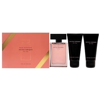 Narciso Rodriguez Gift Set Musc Noir Rose 1.6oz EDP Spray, Body Lotion, Shower Gel for Women