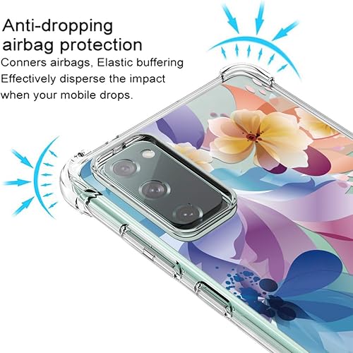 Miniatura 5 de Osophter funda flexible para Samsung Galaxy S20 FE 5G, diseño floral, para niñas y mujeres, absorción de golpes, de goma de poliuretano termoplástico