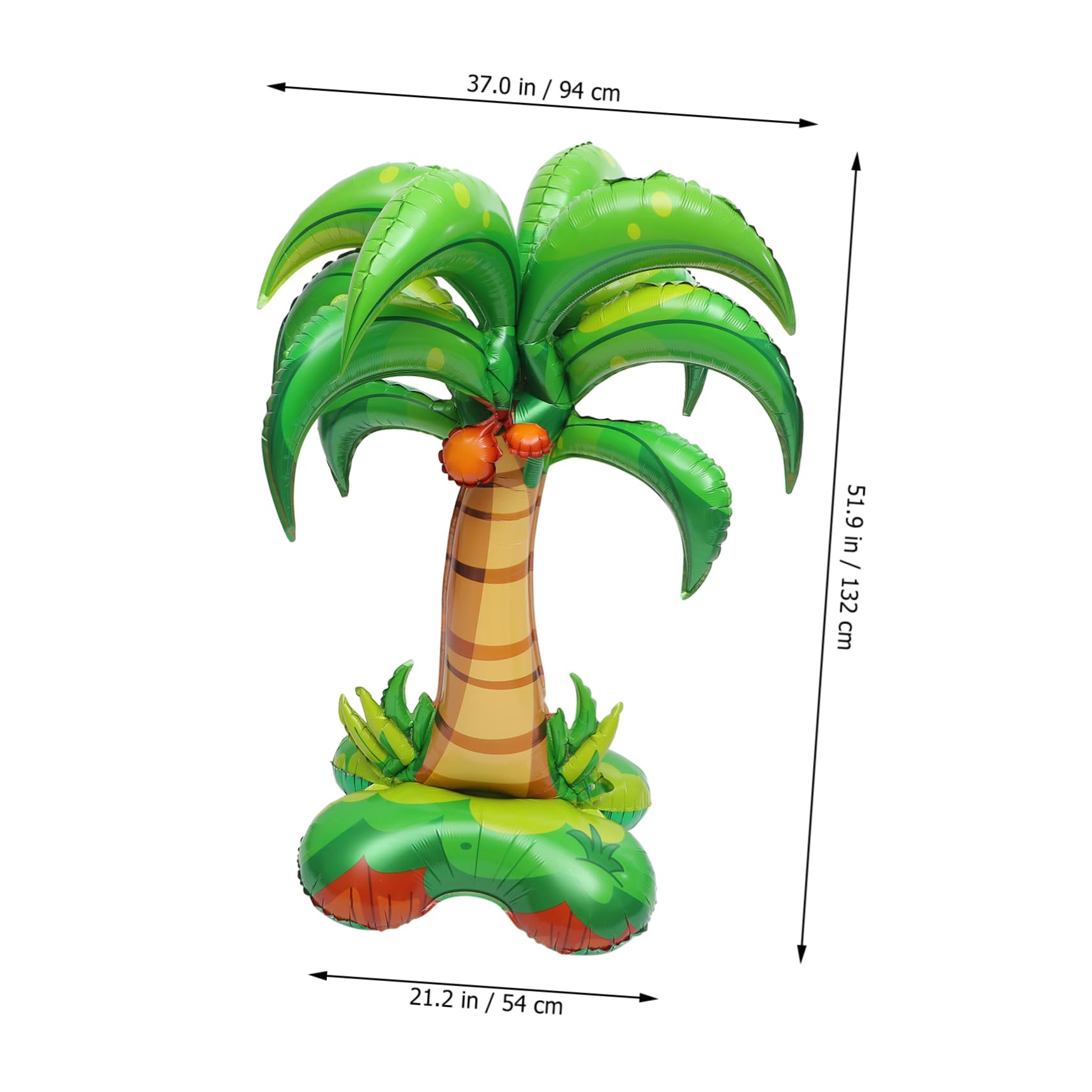 BESTonZON 5 Gonfiabile Forma Palma Cocco Decorazione per Hawaii Foil Atmosfera per Compleanni e Celebrazioni