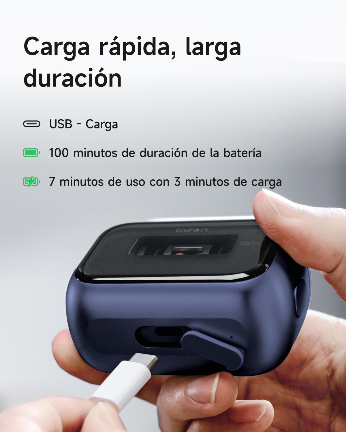 Laifen P3 Pro Afeitadora Eléctrica con Motor Lineal 12 000 CPM, 100 Min Autonomía, Carga Rápida 3 min, Uso en Seco y Mojado, Incluye Cápsula de Viaje y Almohadilla Antideslizante (Azul Real) — view 7